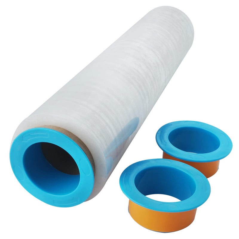 ELFJOY Stretch Film Dispenser Stretch Wrap Dispenser for 3" Core Film Shrink Wrap Holder for Shipping Pallet Packing and Moving Supplies Blue 1 Pairs - Image 1